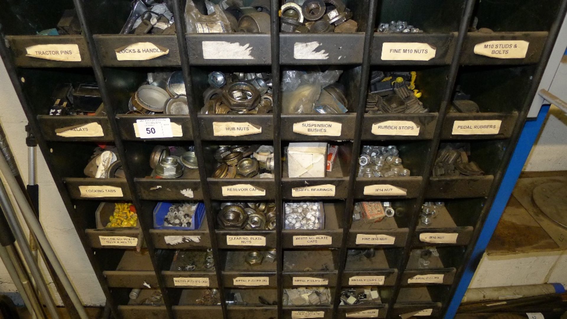 1 metal parts storage rack containing various auto related items. Not practical to list in detail, - Image 3 of 3