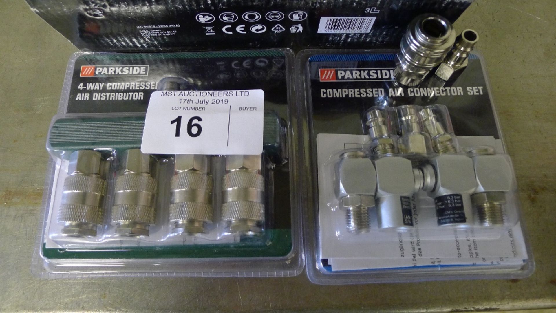 1 Parkside air impact wrench type PDSS 310A1, a 4 way air distributor and an air connector set - Image 4 of 4