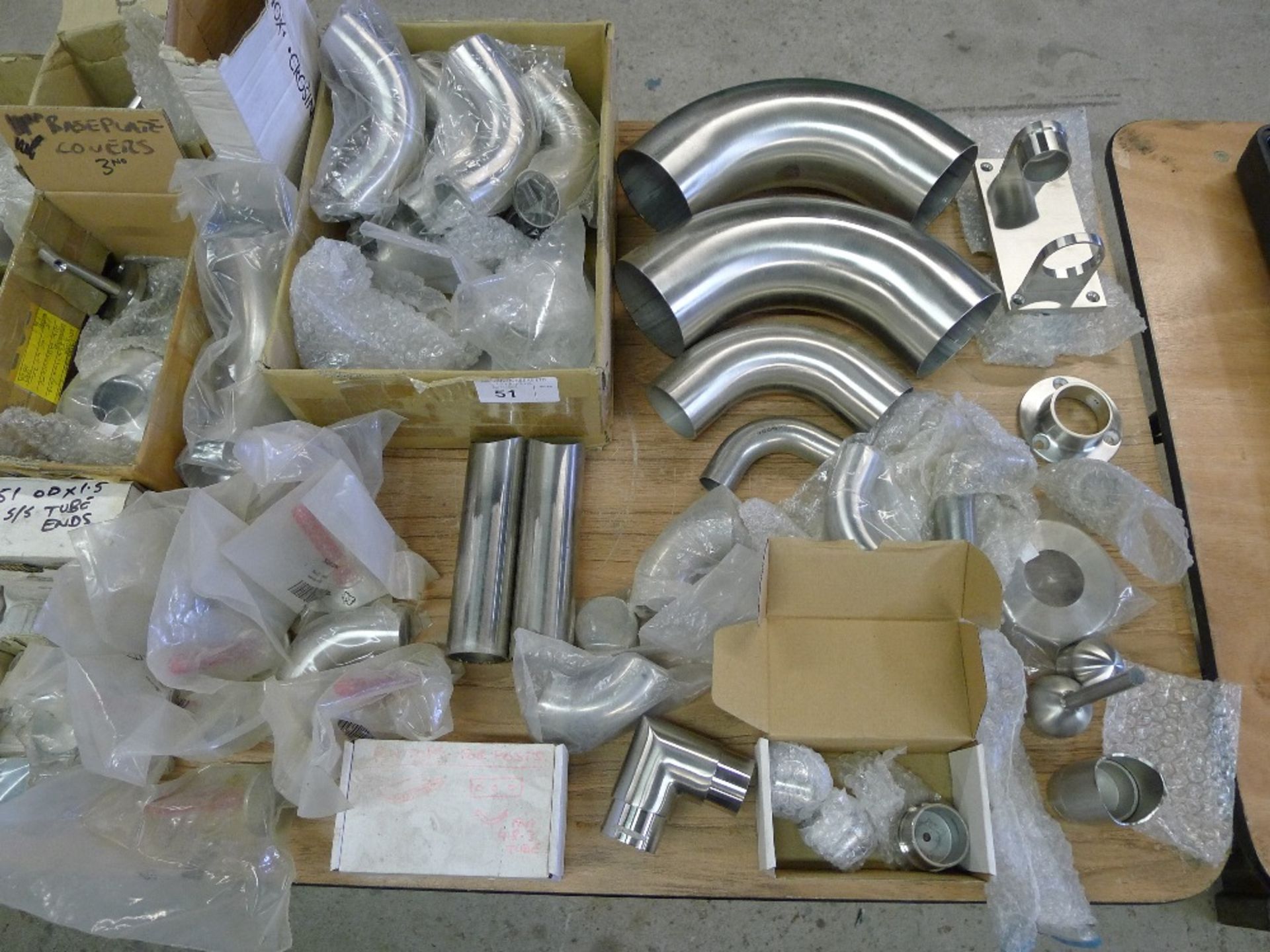 A large quantity of various ornamental / architectural stainless steel fittings including bends, - Image 2 of 7