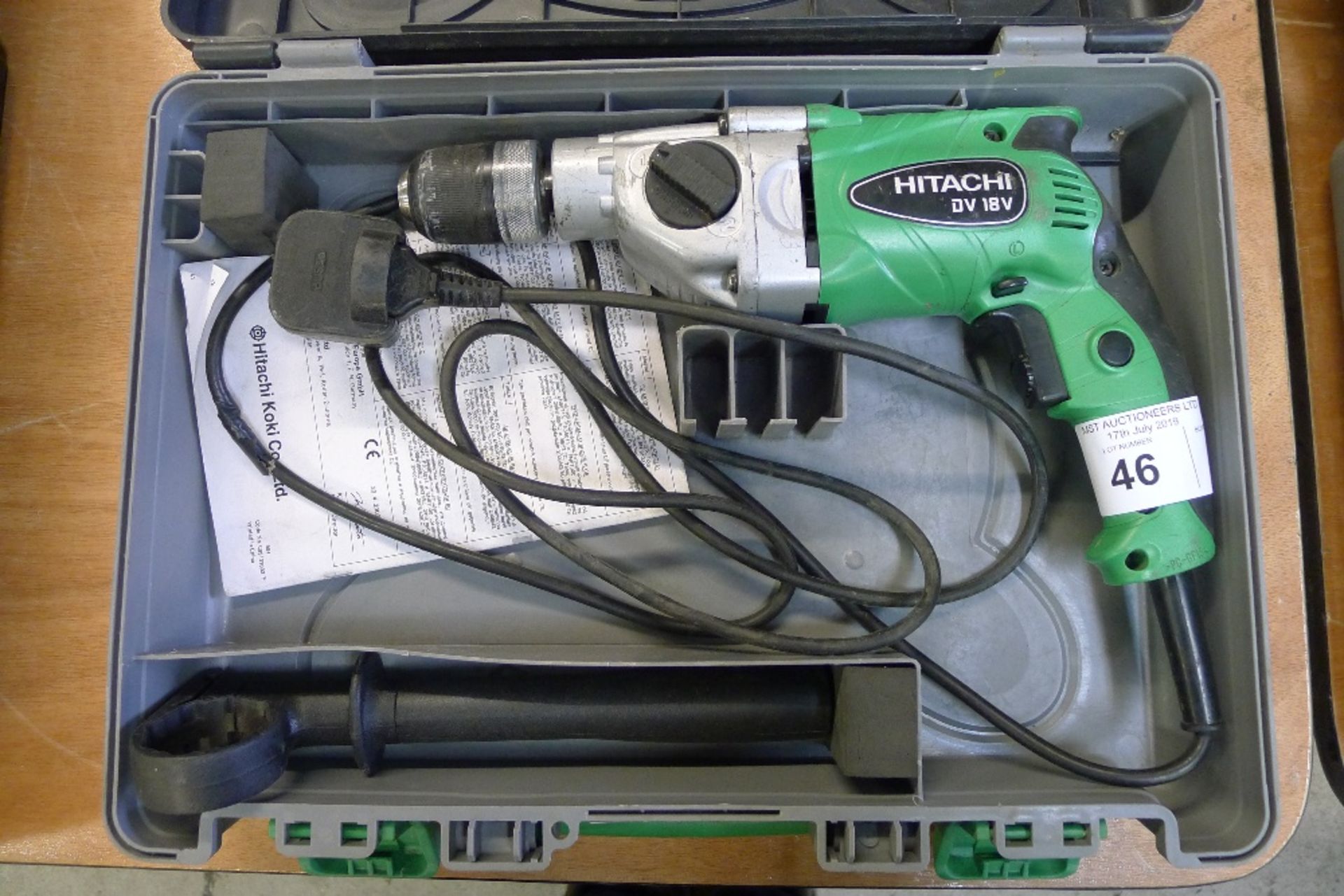 1 Hitachi impact drill type DV 18V, 13mm keyless chuck , 240v - Image 2 of 2