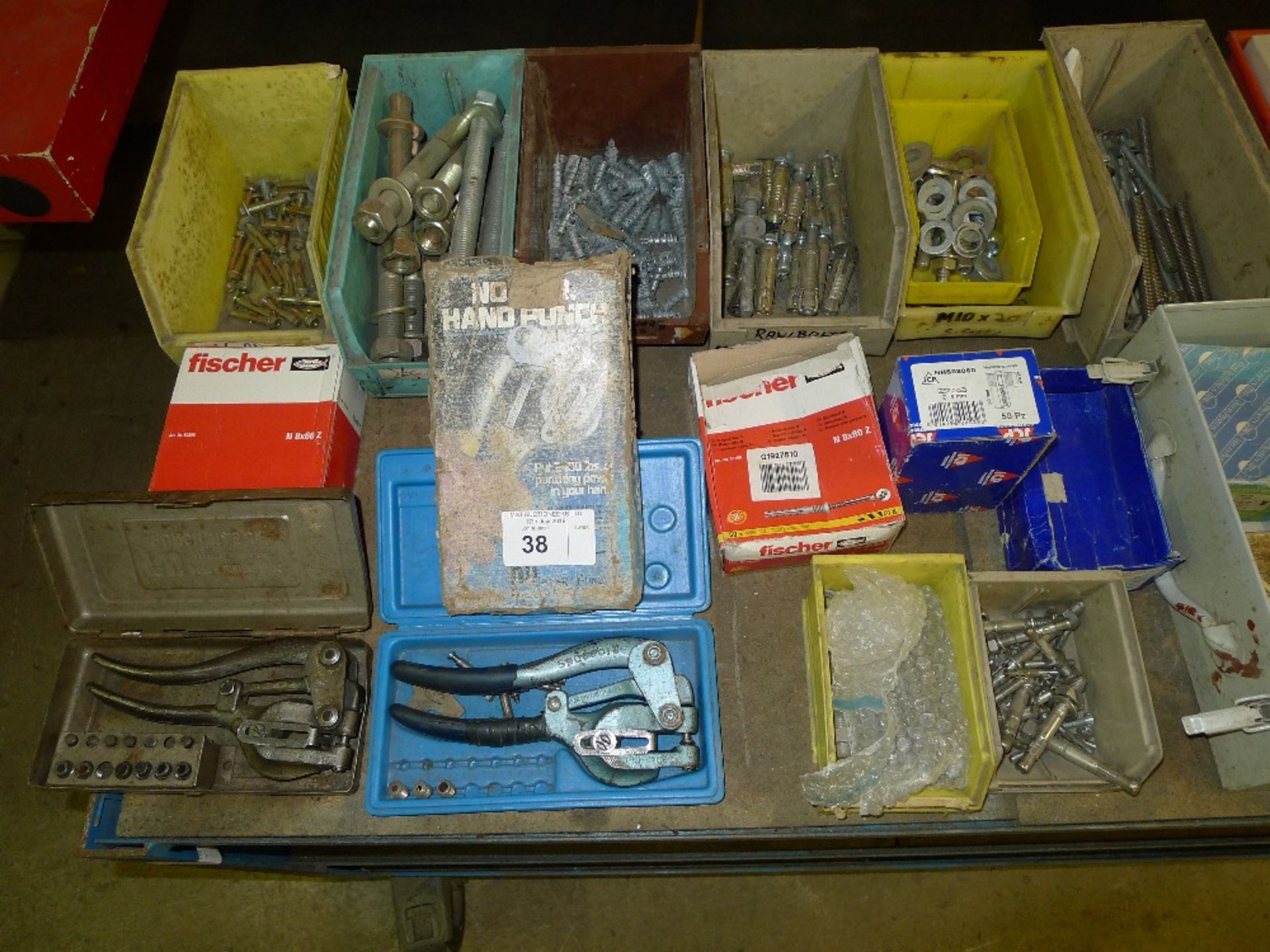 A quantity of various fixings and 2 hand punches - Image 2 of 4