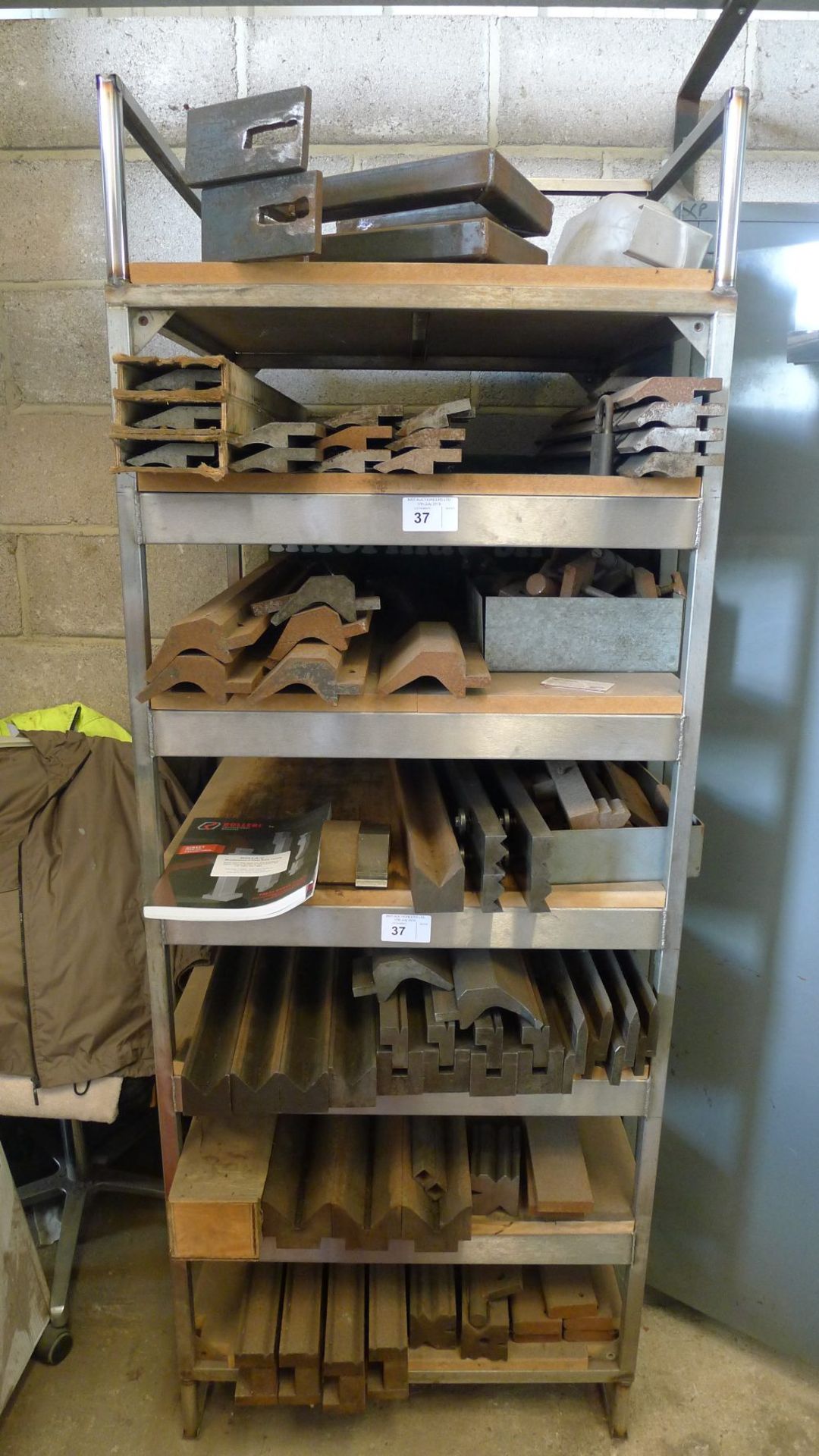 1 rack containing a quantity of various press brake tooling – rack is included