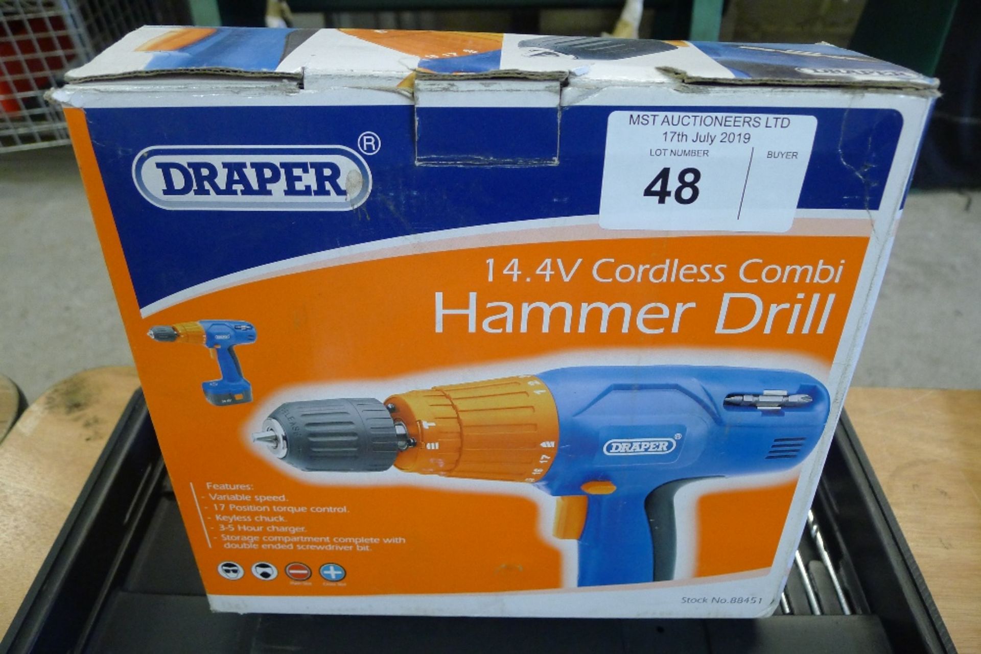 1 cordless drill by Nu Power with 1 charger / 2 batteries, 1 cordless combi hammer drill by Draper - Image 4 of 4