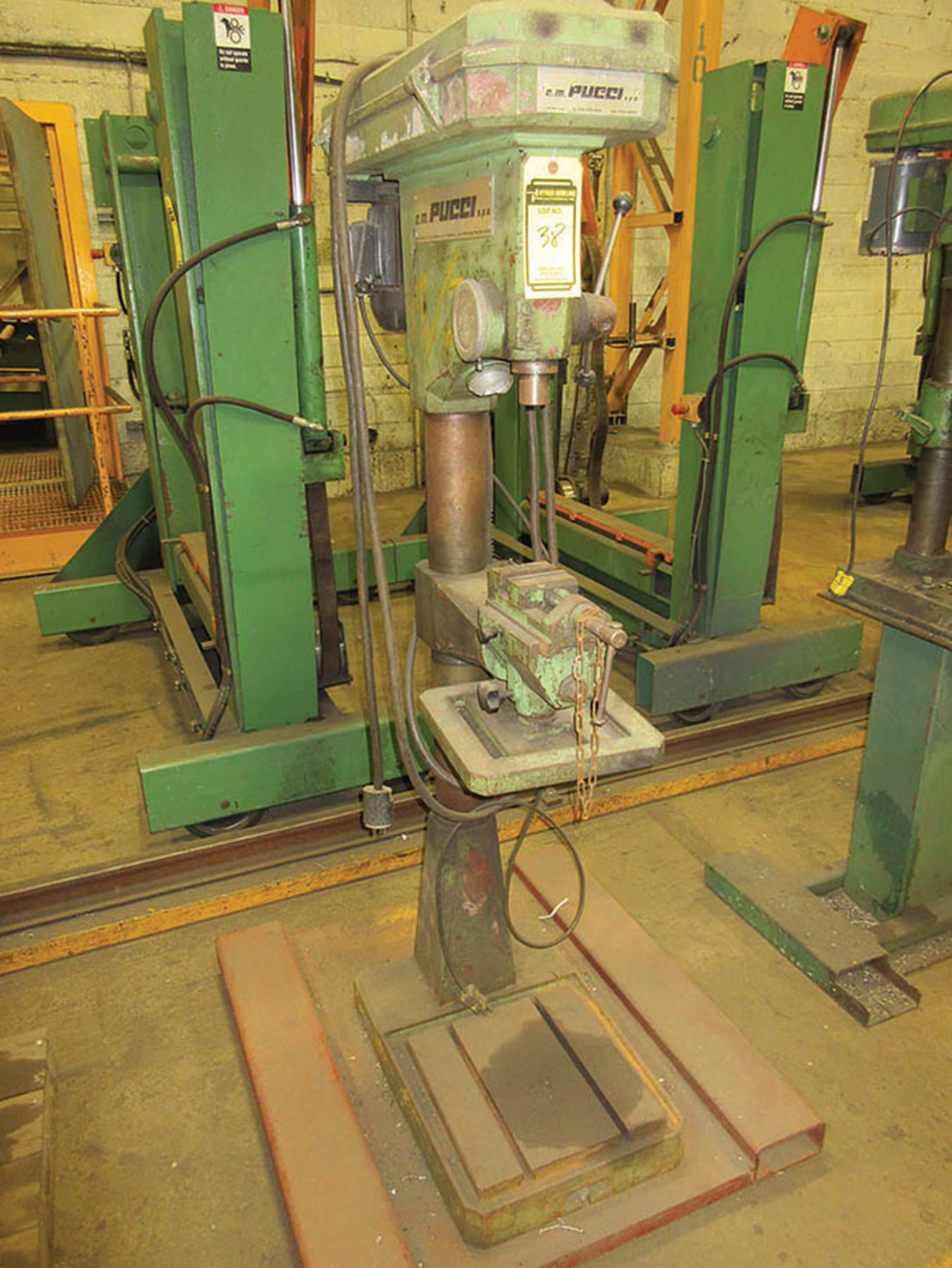 PUCCI DRILL PRESS, MODEL CCA, S/N 19/3, WITH VISE, 440/80