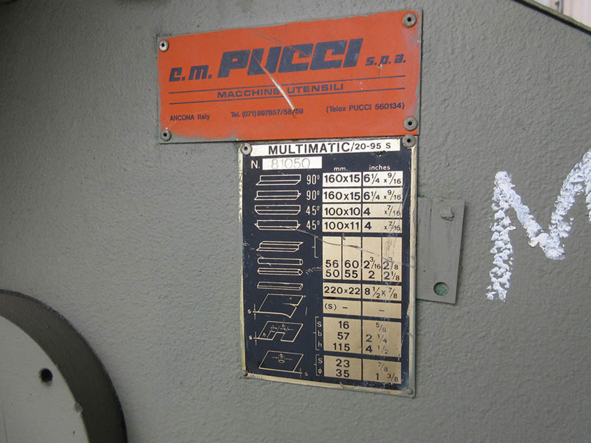 PUCCI MULTIMATIC 20-95S IRONWORKER, S/N 81050 - Image 5 of 5
