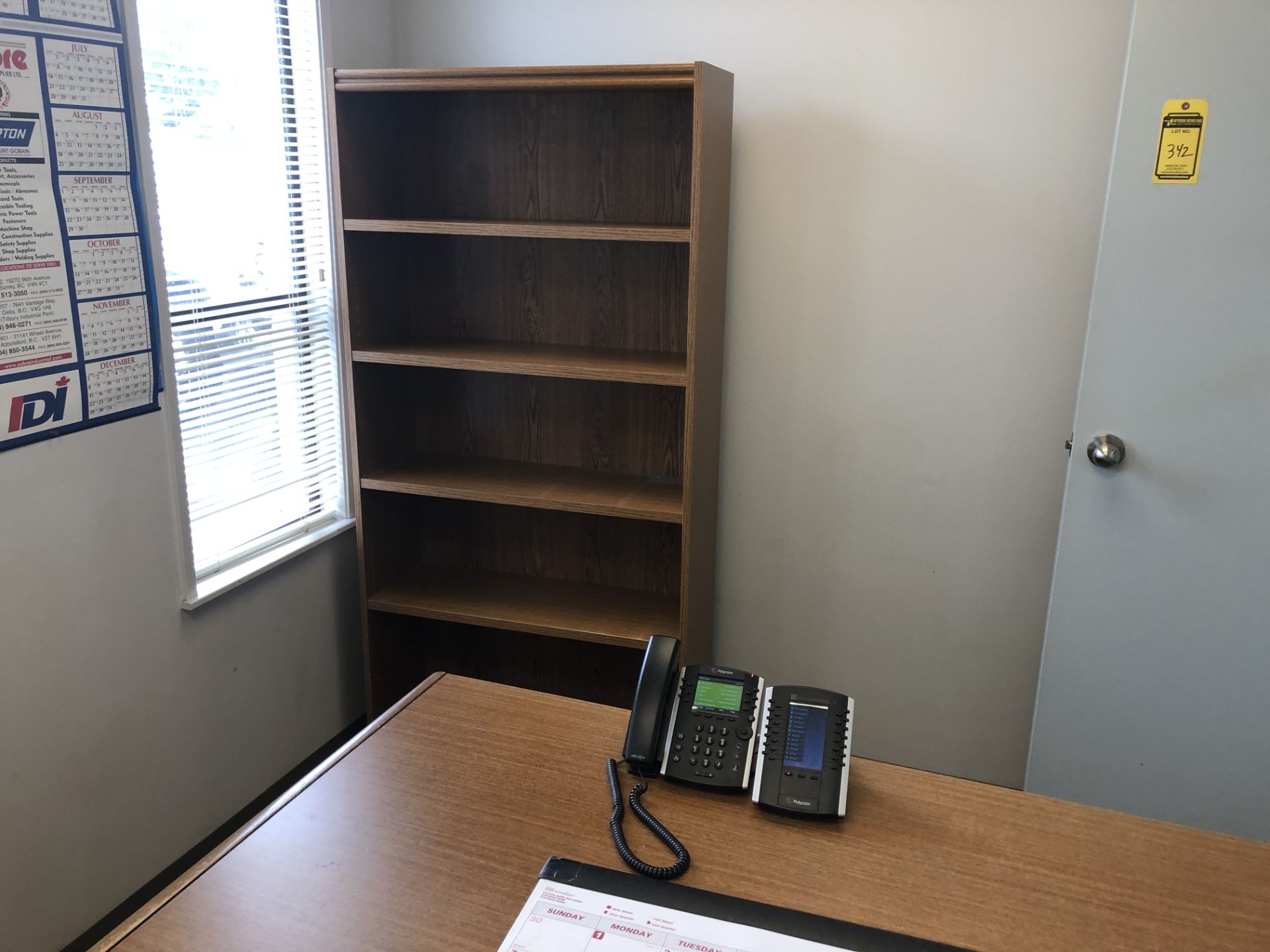 FURNITURE CONTENTS OF OFFICE INCLUDING L-SHAPED DESK, 4 DRAWER FILE CABINET, ROLLING METAL STAND, - Image 3 of 3