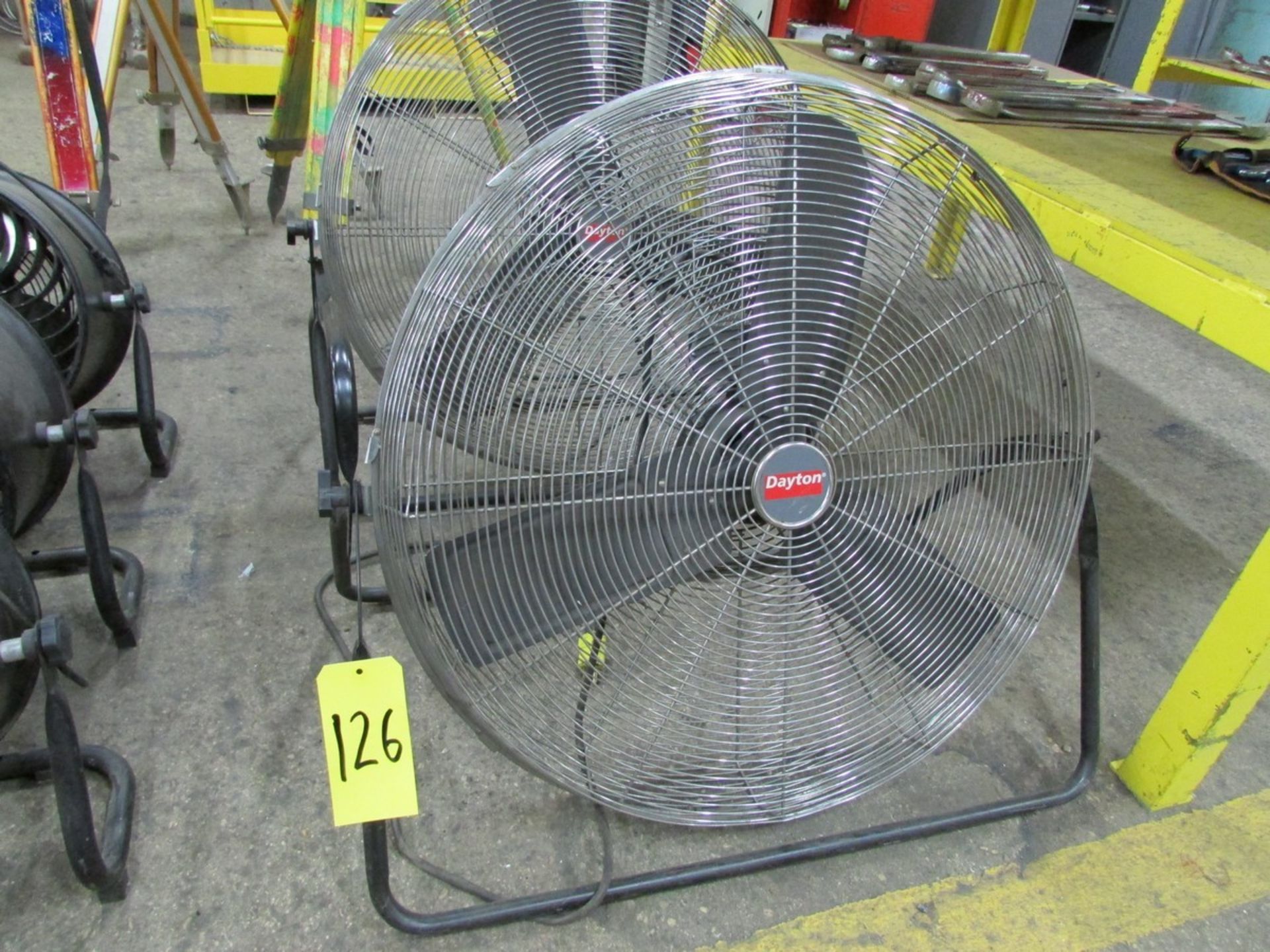 Two Dayton 30'' wall mount fans