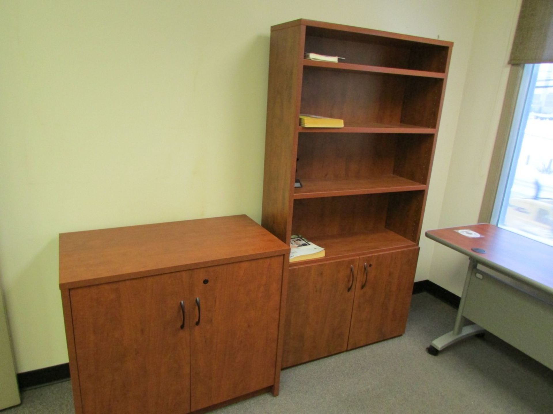 Contents of office includes, OKI printer, 2 filing cabinets, and 2 matching cupboards - Image 2 of 5