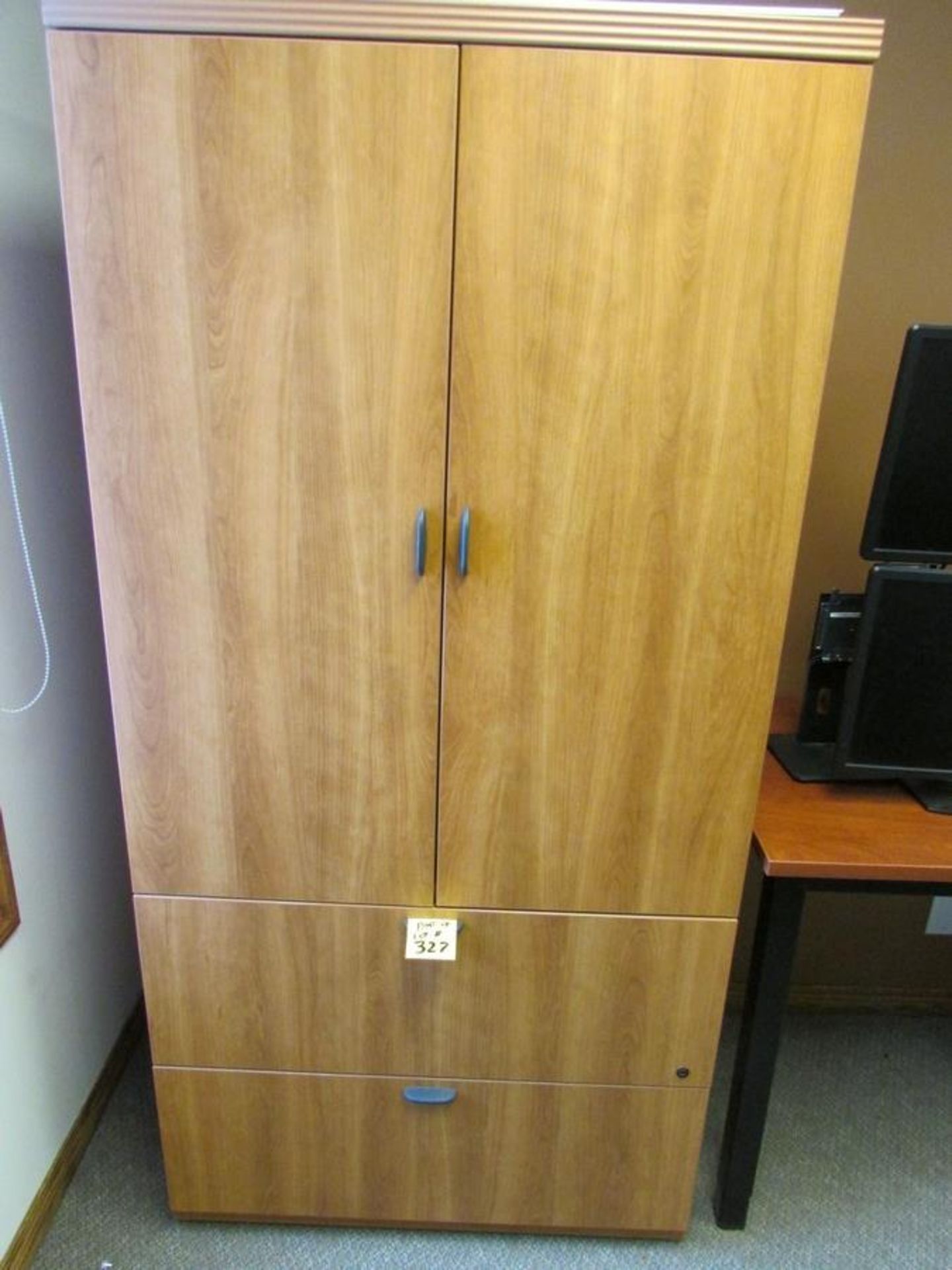 Boardroom table 4' x 10' w/ 8 swivel office chairs, side table, wood cabinet, and easel - Image 4 of 7