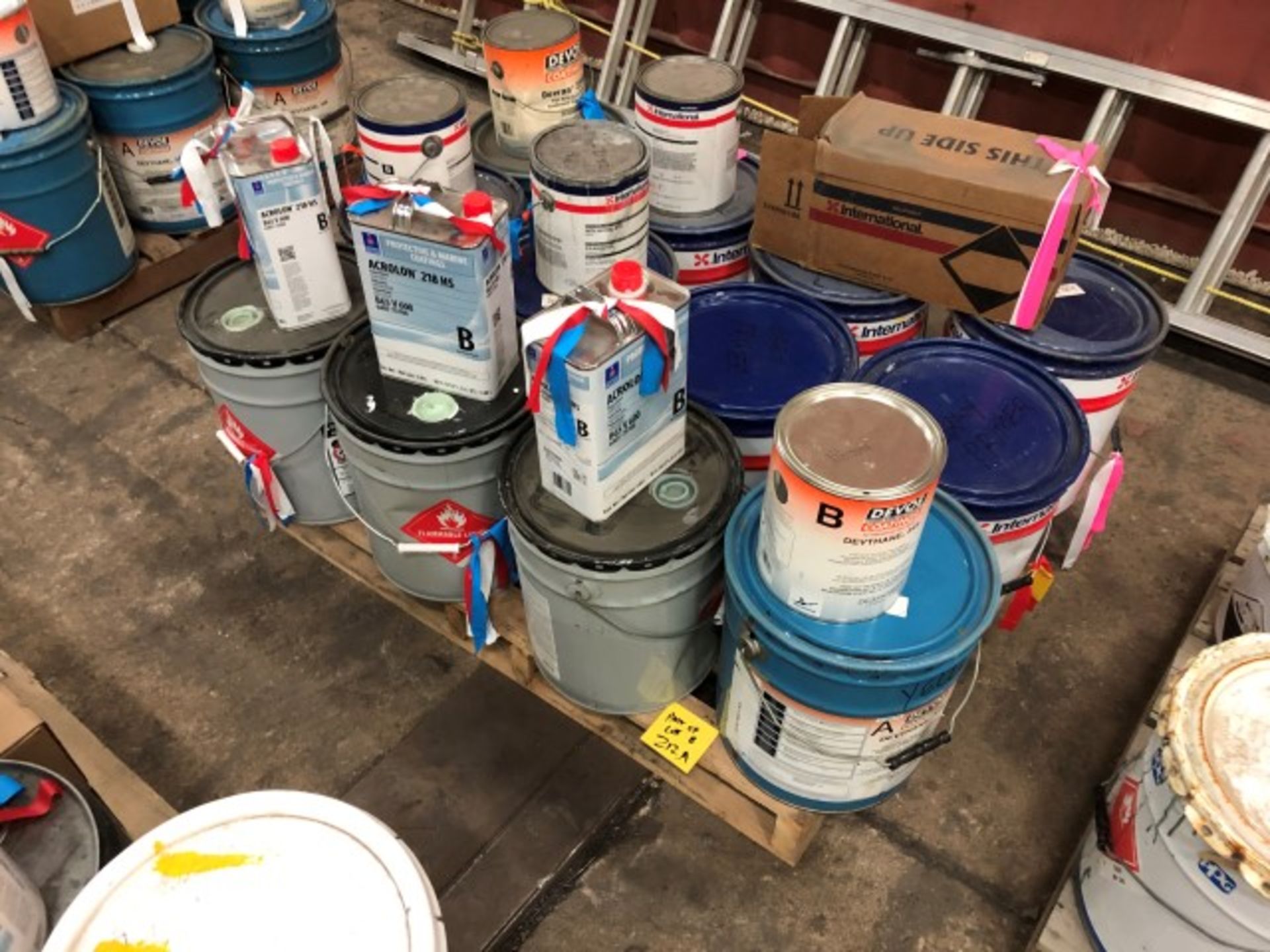 5 Pallets of assorted mostly unused paint including traffic paint, grey primer, galvanized zinc - Image 5 of 6