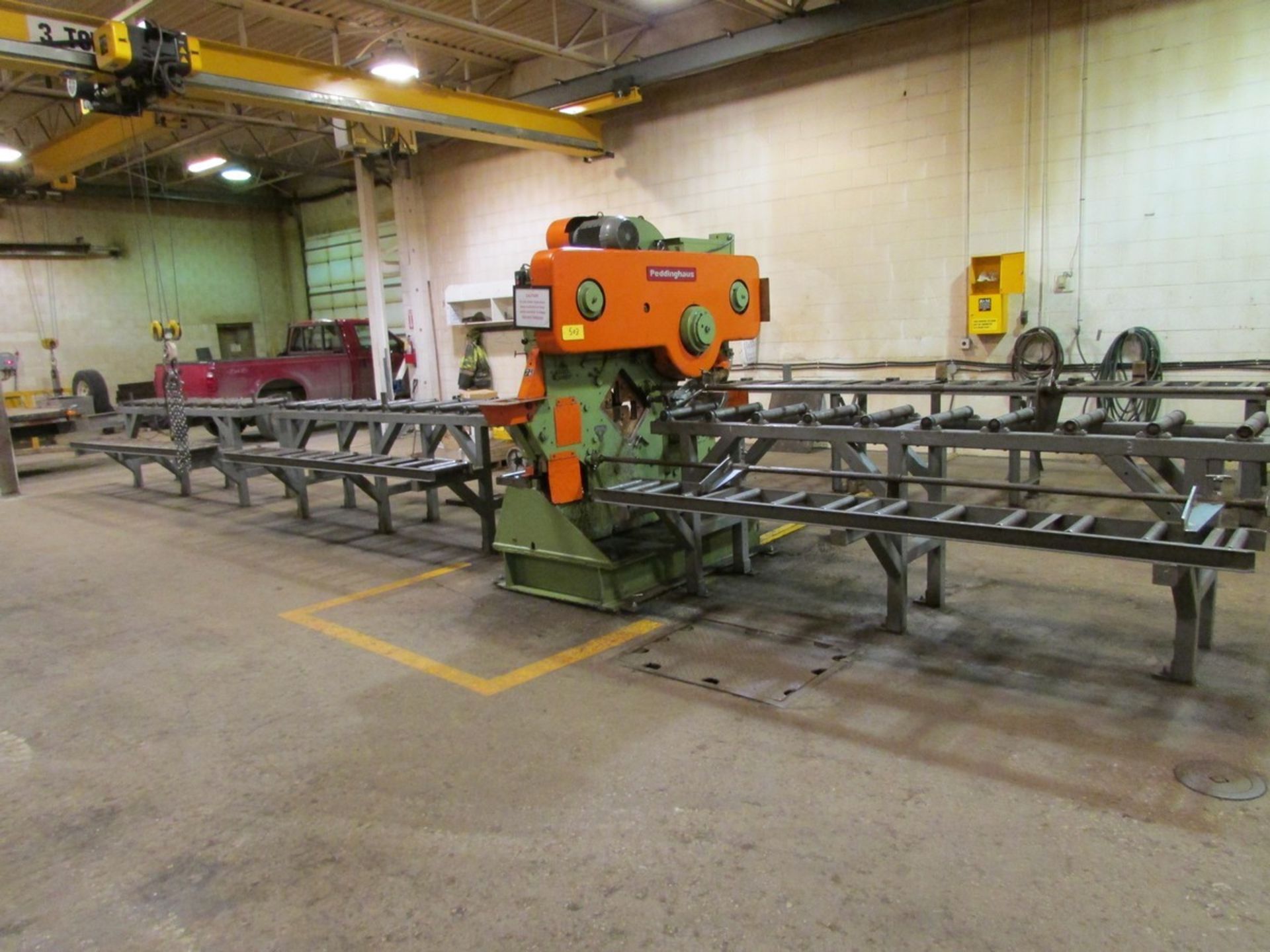 Peddinghaus Model 210A/20, 100 Ton Mechanical Iron Worker, s/n FI018 c/w Infeed & Outfeed Conveyors - Image 4 of 5