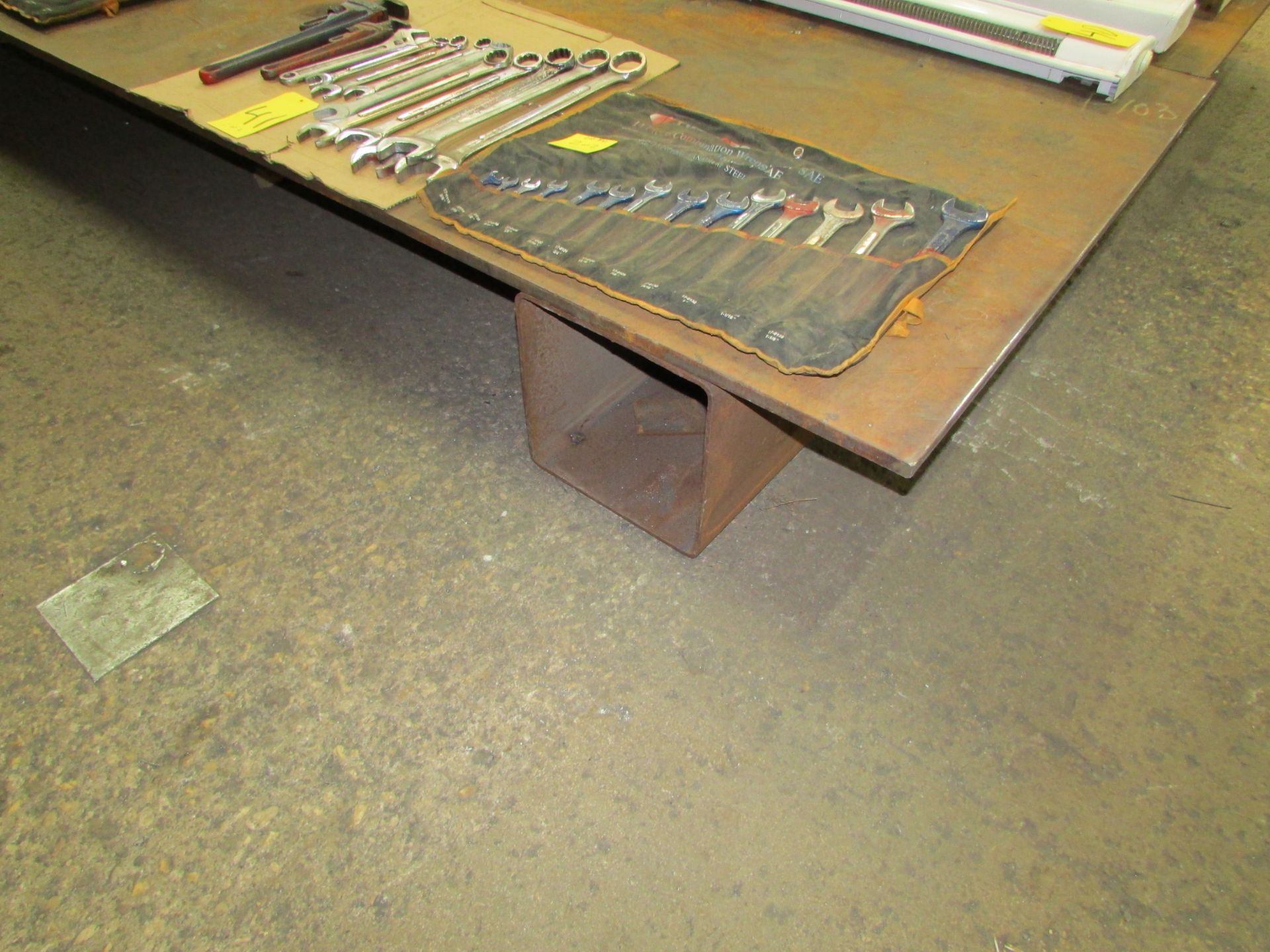 8' x 12' x 3/4'' steel platen (constructed with 2 - 4' x 12' plates sitting on 3 pcs of 12'' - Image 2 of 3