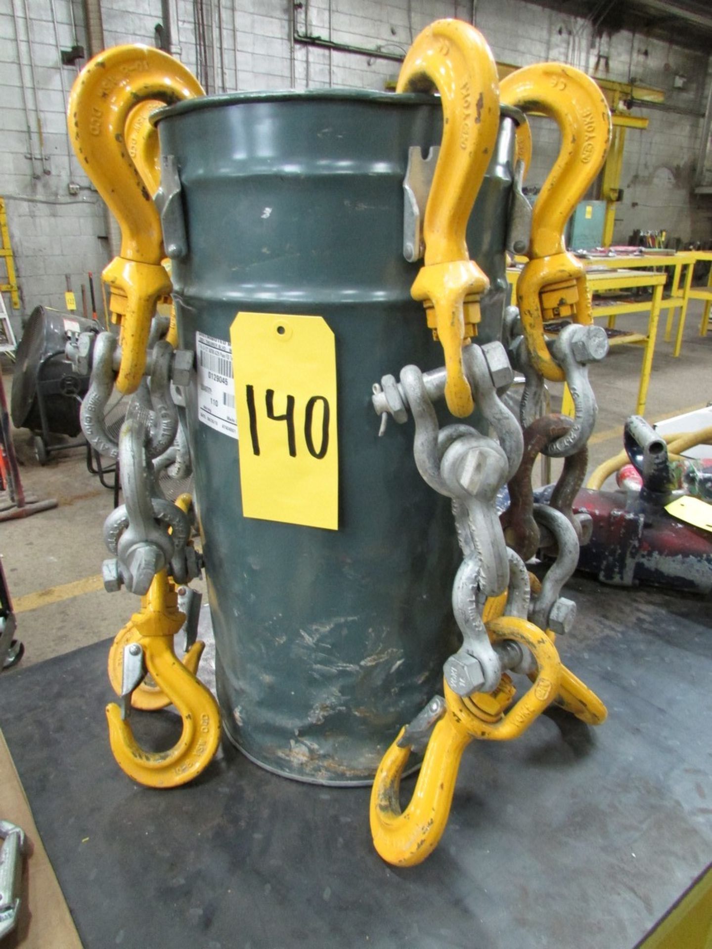 Six clevis shackle and swivel hooks (12 hooks and 15 shackles)