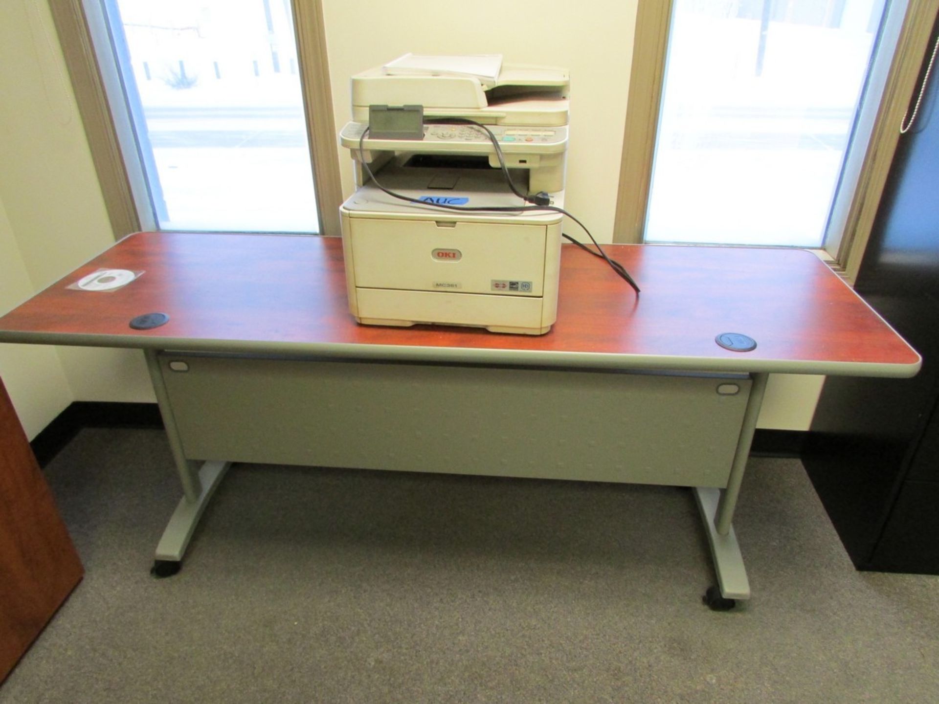 Contents of office includes, OKI printer, 2 filing cabinets, and 2 matching cupboards - Image 3 of 5