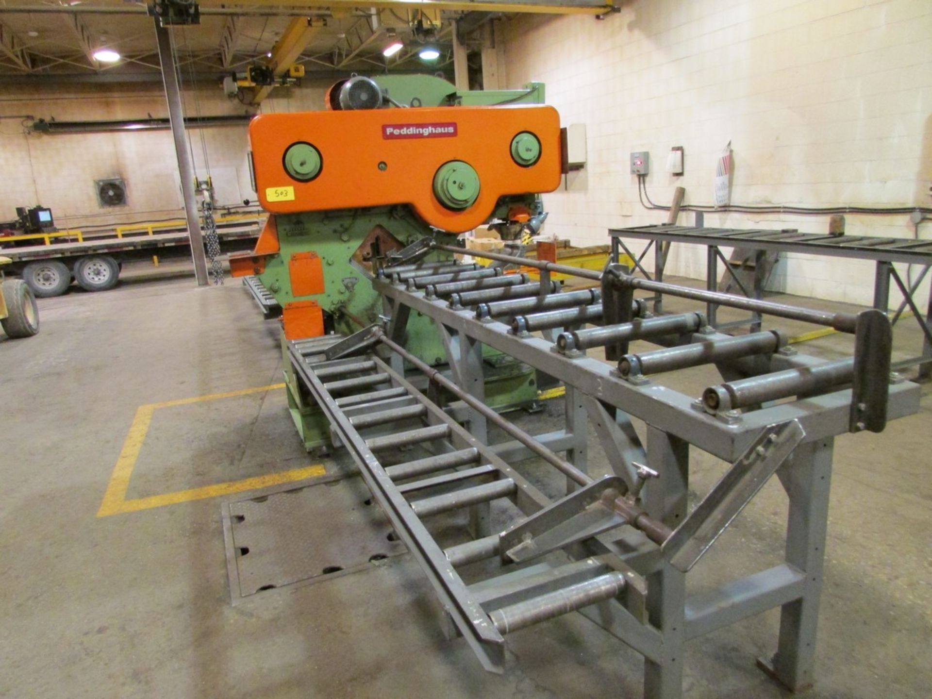 Peddinghaus Model 210A/20, 100 Ton Mechanical Iron Worker, s/n FI018 c/w Infeed & Outfeed Conveyors - Image 2 of 5