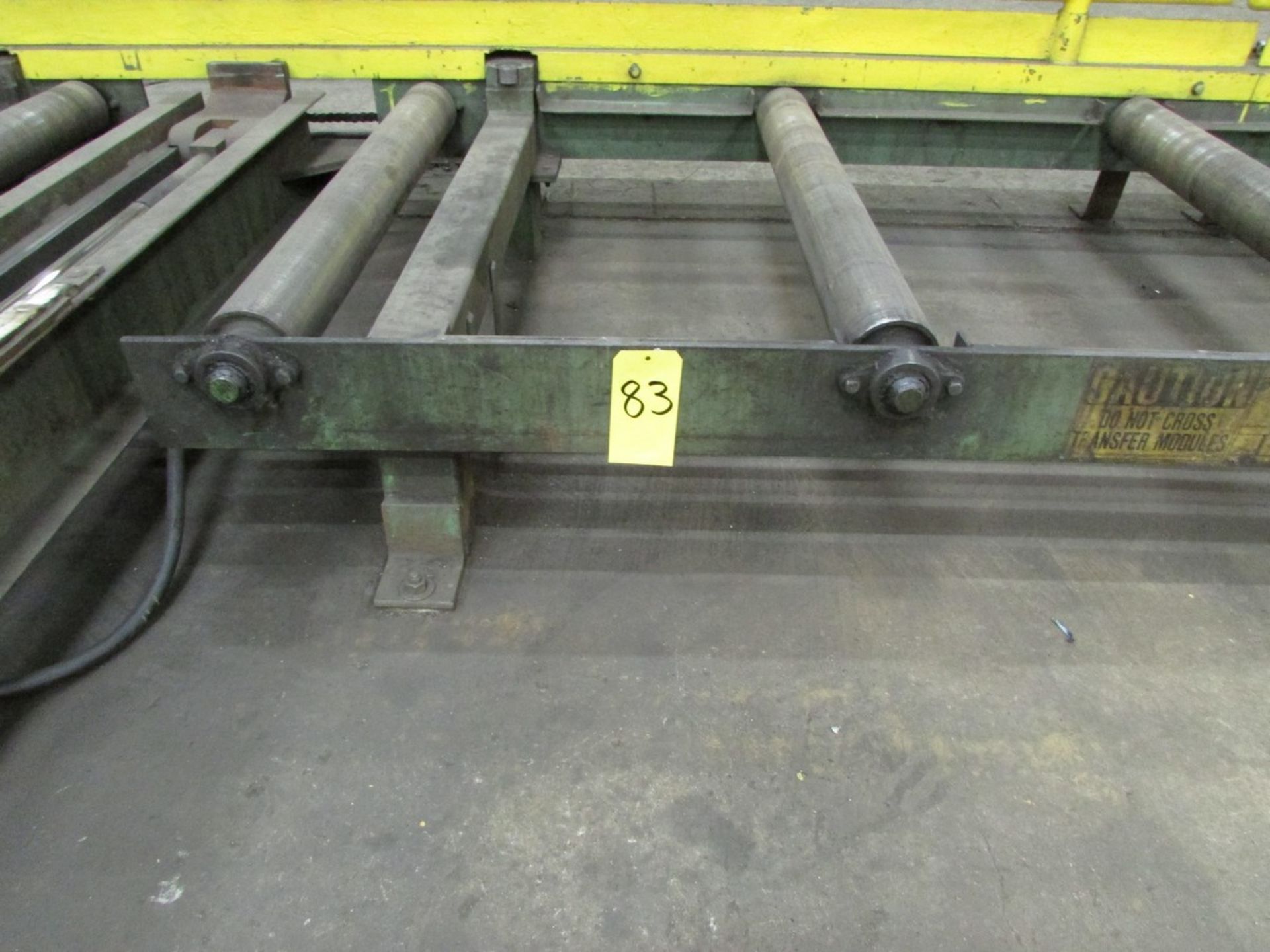 Shopbuilt Drill Line Power Conveyor w/42'' x 60' Infeed & 42'' x 60' Outfeed (with cross-slides) (