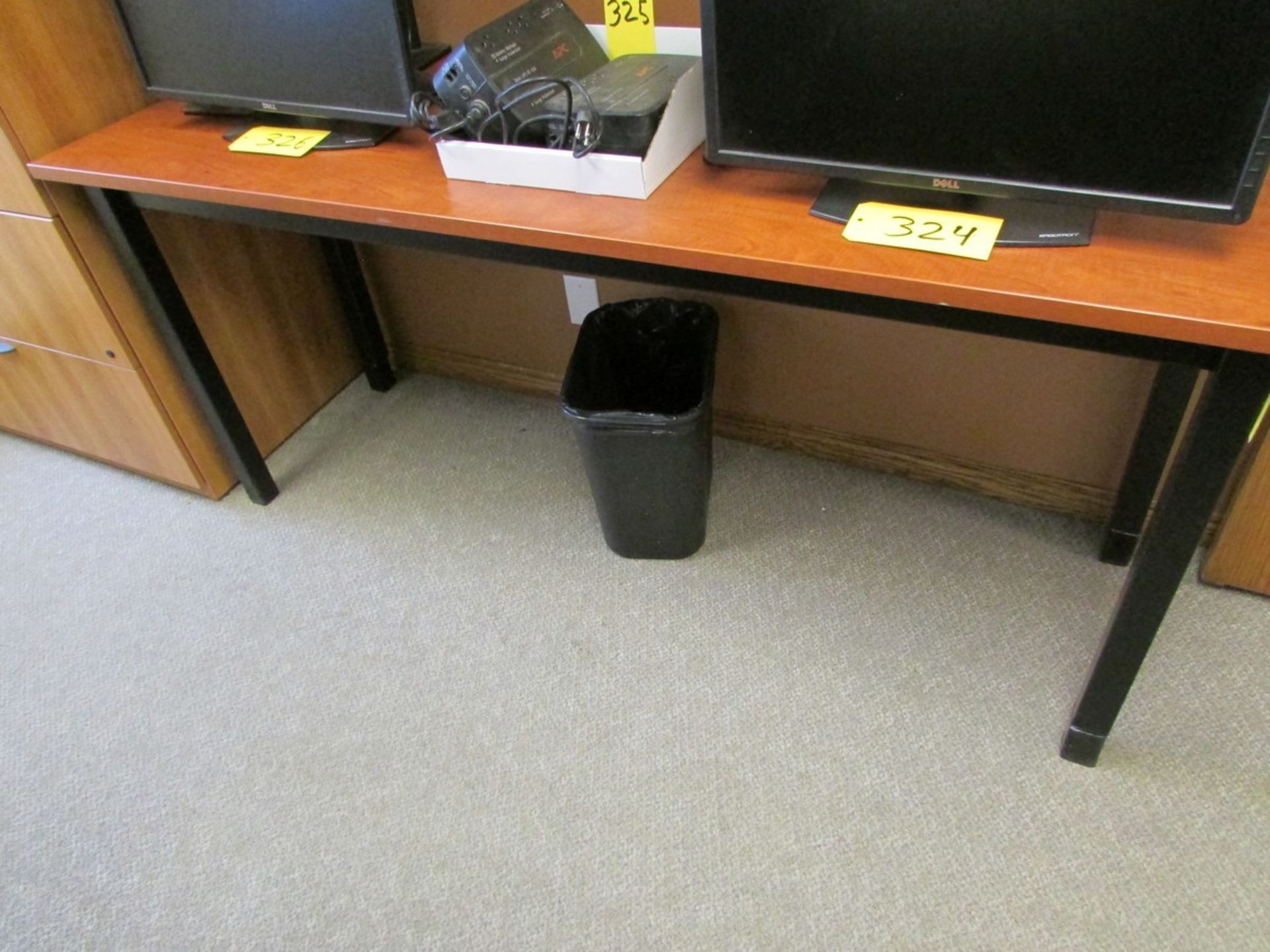 Boardroom table 4' x 10' w/ 8 swivel office chairs, side table, wood cabinet, and easel - Image 3 of 7