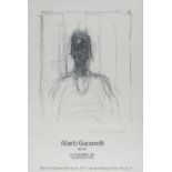 Alberto Giacometti. 1901 Borgonovo - 1966 Chur. Im Druck sign. Ausstellungsplakat "dessins". Galerie