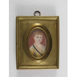 Kinderportrait des Friedrich Wilhelm Albert von Wentzky. 1. H. 19. Jh. Oval, 4,5 x 3,2 cm. R