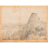 Eberhard Emminger. 1808 - Biberach - 1885. Sign. Blick auf den Hohentwiel vor Hegau-Landschaft und