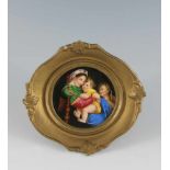 Madonna della Sedia nach Raffael. Auf Porzellan. 19. Jh. Ø 10 cm. R