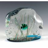 Murano-Aquarium-Glas. Am Boden bez. (A)ndrea Tagliapietra. H 14 cm, L 17 cm