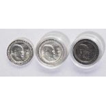 Drei Silbermünzen: 3 Mark Deutsches Reich 1911 Wilhelm und Charlotte von Württemberg Silberhochzeit