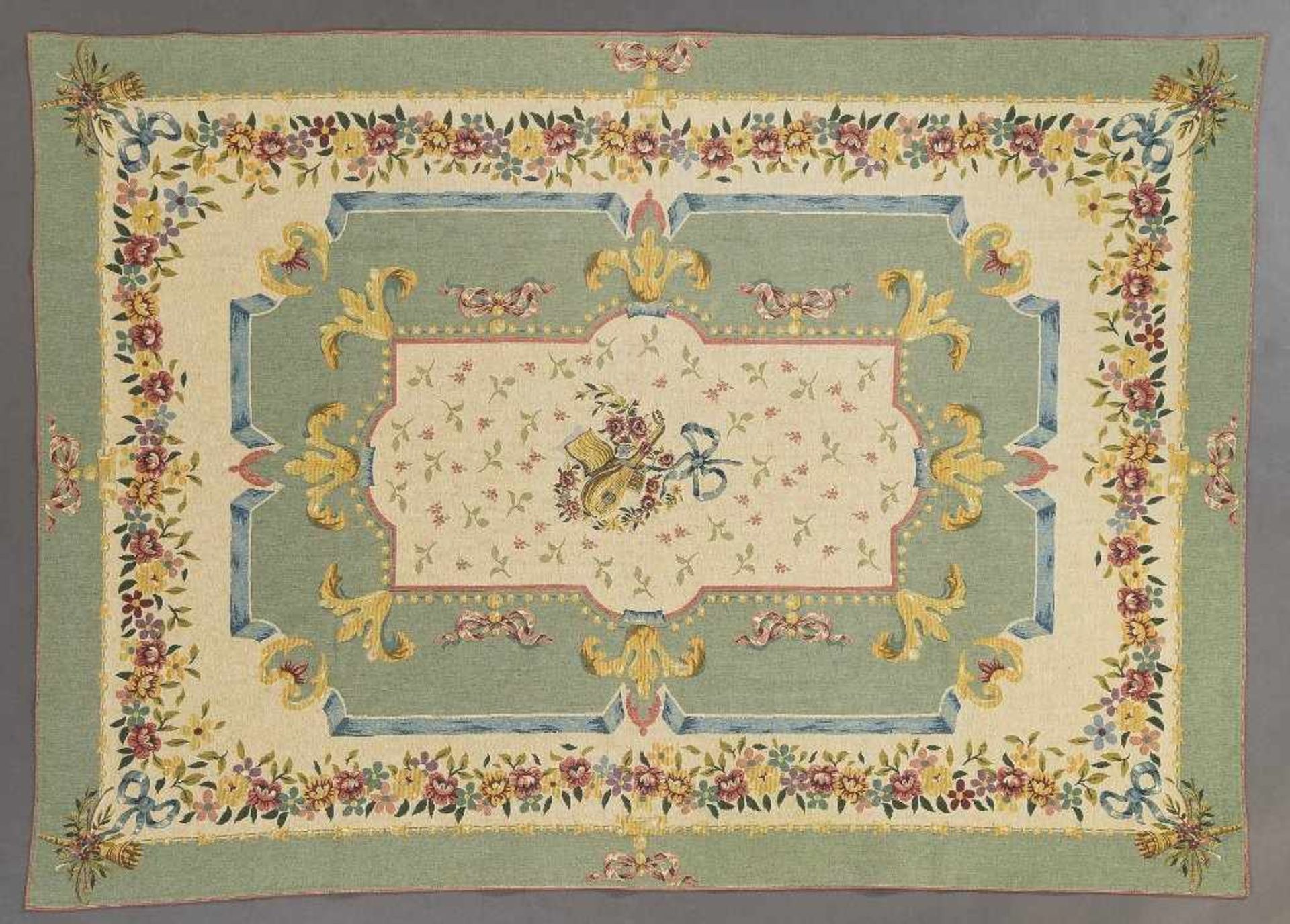 Wandbehang/Teppich im Aubusson-Stil. Herstelleretikett J. Pansu France. 190 x 140 cm