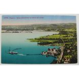 Postkarte "Bregenz - Kaiser-Strandhotel mit Blick auf Lindau". Farbkarte, Photoglob Zürich. 1915