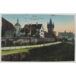 Postkarte "Lindau Zeppelinstraße mit alter Stadtmauer und Diebsturm". Farbkarte, Graph. Verlags-