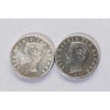 Zwei Silbermünzen: 2 Mark Deutsches Reich 1902 sowie 2 Mark Deutsches Reich 1904, Otto König von