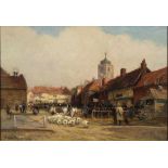 Henry Maurice Page. 1845 - Eastry (Kent) - 1908. Sign. und undeutliche Ortsbez. Sand... Viehmarkt in