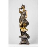 Emanuel Villanis. 1858 Lille - 1914 Paris. Bez. Die Bildhauerin. Junge Frau, an einer Büste