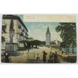 Postkarte Lindau Seepromenade, zwischen Maximilians-Denkmal und Mangturm. Farbkarte, Dr. Trenkler