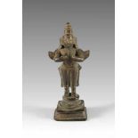 Stehende adorierende Gottheit. Bronze. Nordindien/Nepal. H 7,3 cm