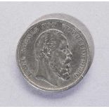 Silbermünze 5 Mark Deutsches Reich 1876 Karl König von Württemberg