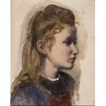 Berthe Gay. 1851 Paris - 1922 Gryon. Rs. Nachlaßstempel. Portrait eines Mädchens im Profil von