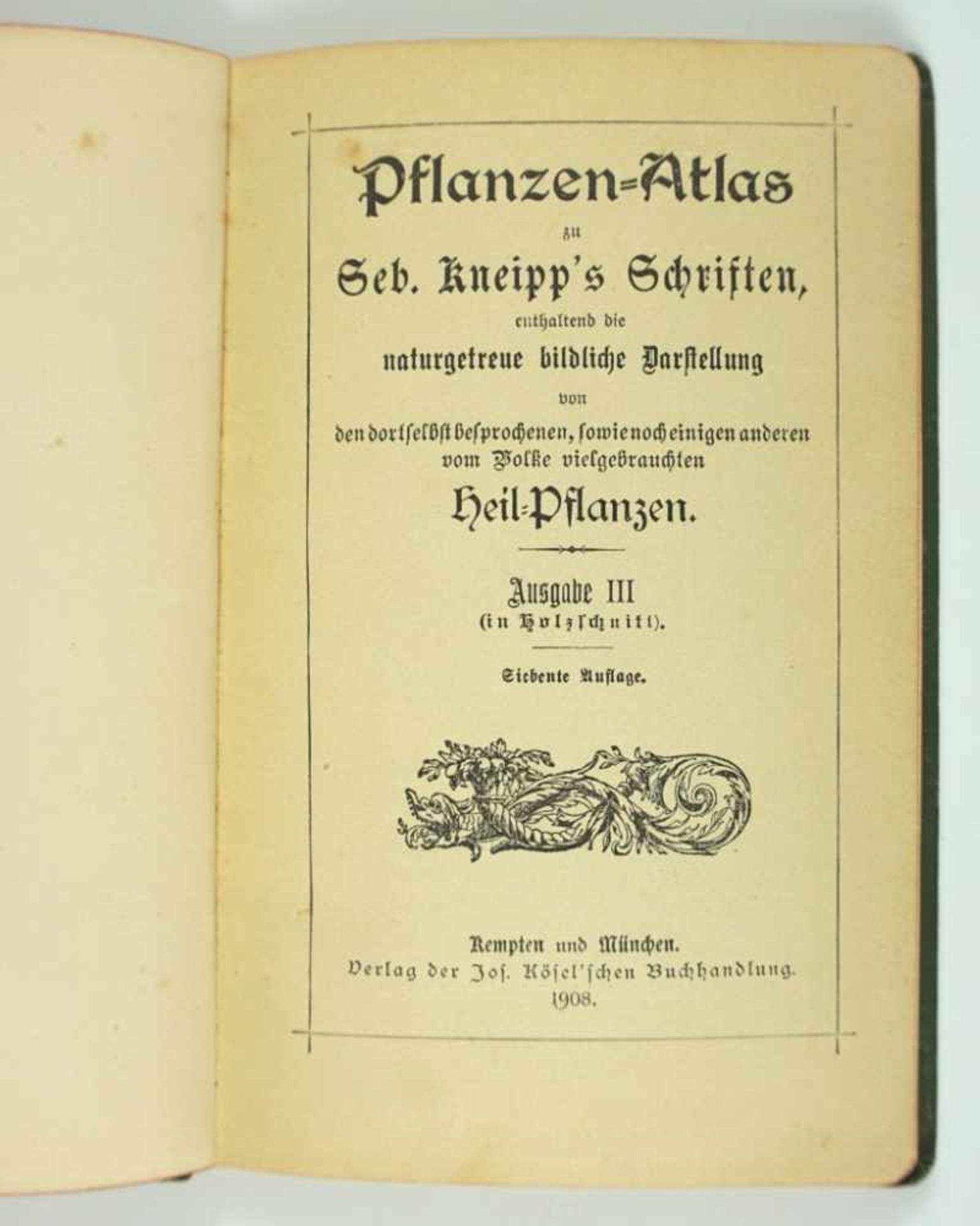 Kneipp: Pflanzen-Atlas zu Seb. Kneipp's Wasserkur. Ausgabe III (in Holzschnitt). 7.Aufl. Verlag