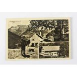 Postkarte Steibis. Blick auf den Hochgrat sowie Berggasthaus zum Hirschen (verso Stempel "