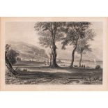 Bregenz und Insel Mainau. 2 Bll. Stahlstiche, um 1850. Ansicht 10 x 15,3 cm und 11 x 16 cm. Jew. mit