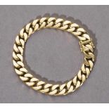 Massives goldenes Panzerarmband. 18 ct. GG, 56,2 g. L 19 cm