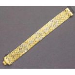 Breites goldenes Armband à deux couleurs. 18 ct. GG und WG, 76,4 g. L 20 cm