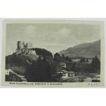 Postkarte Immenstadt. "Ruine Laubenberg und Zollbrücke b. Immenstadt". Aufnahme Franz Jedlitzka