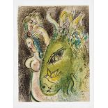 Marc Chagall. 1887 Witebsk - 1985 Saint-Paul-de-Vence. "Paradies - der grüne Esel". Farblitho aus "