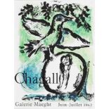 Marc Chagall. 1887 Witebsk - 1985 Saint-Paul-de-Vence. Grüner Vogel. Galerie Maeght 1962. Druck