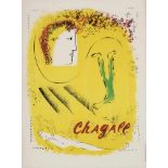 Marc Chagall. 1887 Witebsk - 1985 Saint-Paul-de-Vence. Le Fond jaune. Ausstellungsplakat Galerie