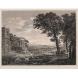 Pietro Parboni. 1783 - Rom - 1841. Pastorale Landschaft. Kupferradierung nach Claude Lorrain bei