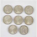 Baden: acht Münzen 2 Mark (S) 1907 auf den Tod von Friedrich Großherzog von Baden, J. 36- - -27.00 %