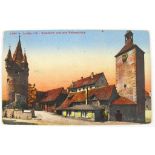 Postkarte Lindau. "Diebsturm und alte Peterskirche". Edition Photoglob Zürich. Gelaufen 1914- - -