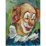 Karl Schwärzler. 1907 - Lustenau - 1990. Sign. Expressives Portrait eines Clowns. Öl/Lwd. 40 x 31